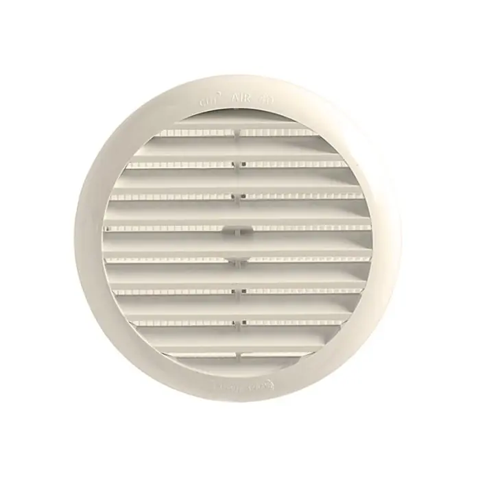 Marque Grille ronde à clipser avec moustiquaire - Ext. Ø155 mm - Sable - First Plast