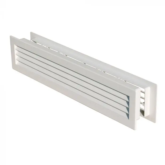 Grille 480 x 98 mm pour portes et cloisons avec épaisseur réglable de 30 à 45 mm – Blanc – First Plast Expédition Rapide