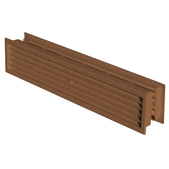 Grille 452 x 90 mm pour portes et cloisons avec épaisseur réglable de 28 à 40 mm – Marron – First Plast Affaire À Saisir