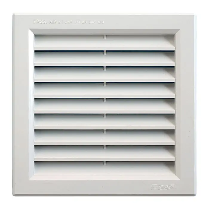 Grille ventilation PVC traditionnelle à encastrer 189 x 189 mm – First Plast Meilleure Vente