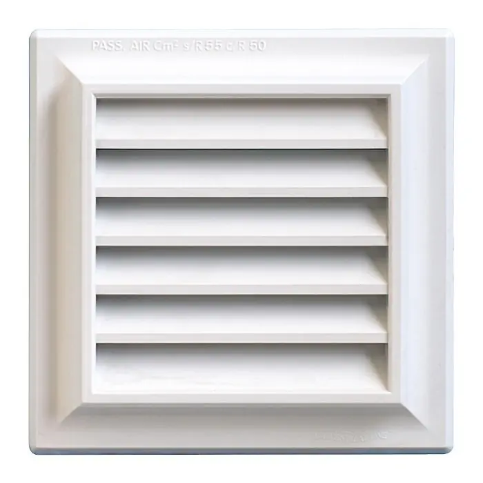 Grille ventilation PVC traditionnelle 140 x 140 mm – pose en applique – First Plast Promotion