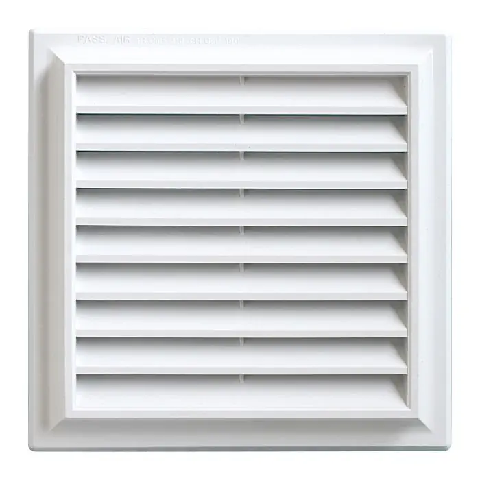 Grille ventilation PVC traditionnelle 189 x 189 mm avec moustiquaire – First Plast Satisfait Ou Remboursé
