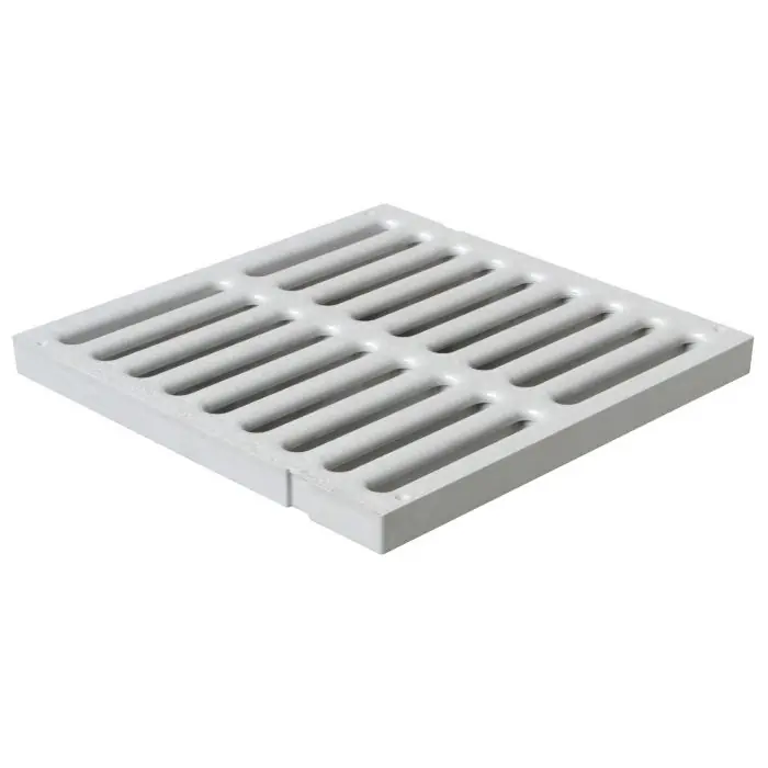 Authentique Grille de sol PVC renforcée anti-choc 384 x 384 mm – Résistance 70,00 KN – Gris – First Plast