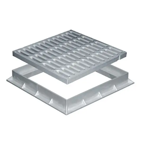 Grille de sol PVC renforcée avec cadre anti-choc 300 x 300 mm – Résistance 41 KN – Gris – First Plast Affaire À Saisir