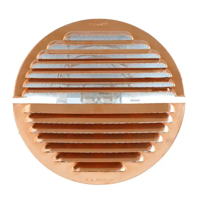 Marque Grille ventilation cuivre à clipser IN OUT – Ronde – Ø150mm – Ø trou de 100 à140mm
