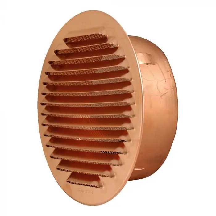 Grille ventilation ronde à encastrer Cuivre Ø100mm – Ø tube 80mm Retour Gratuit