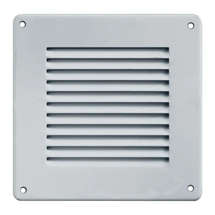 Grille ventilation métal 140x140mm avec moustiquaire – Couleur inox Prix Cassé