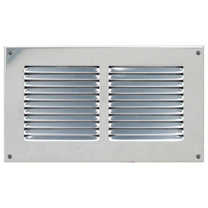 Grille ventilation métal 240x140mm avec moustiquaire – Couleur inox Vente Flash