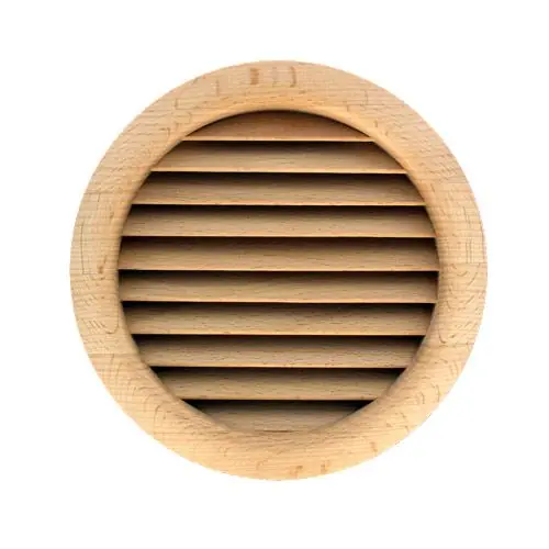 Top Vente Grille ventilation ronde bois à encastrer Ø extérieur 130mm - Ø de perçage 125mm "Chêne"