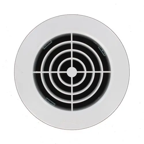 Grille d‘aération ronde blanche 128 mm à encastrer sur tube PVC 100 mm - First Plast Dernier Modèle
