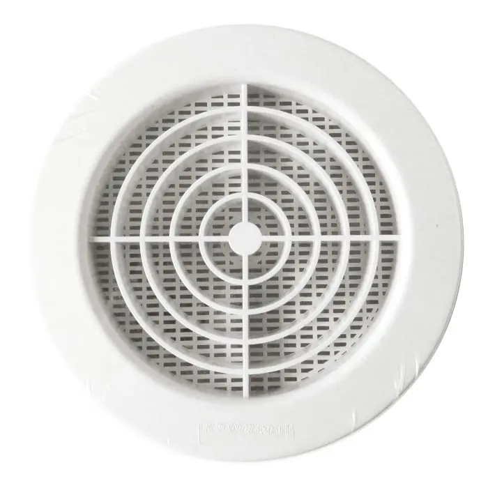 Grille d‘aération ronde avec moustiquaire 128 mm à encastrer sur tube PVC 100 mm - First Plast Acheter Direct