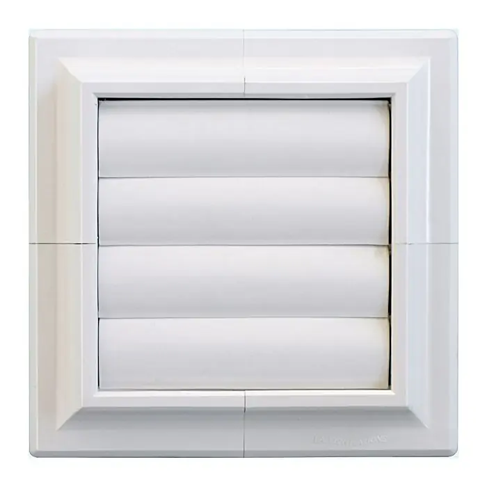 Grille ventilation PVC sortie d‘air à volets mobiles 140 x 140 mm – pose en applique – First Plast Soldes