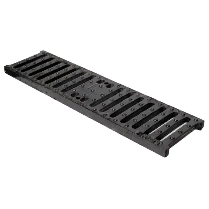 Grille en fonte noire pour caniveau Série 130 - 130 x 500 mm - First Plast Prix Promo