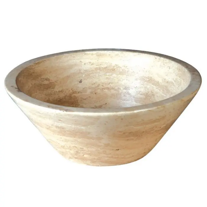 Vasque bol conique à poser en pierre H15,5cm – Ø42cm – Ondyna UR1005 Petit Prix