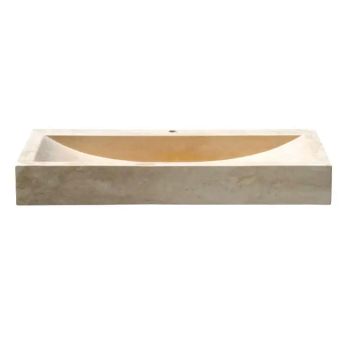 Remise Lavabo à poser en pierre sable L70 x P46 x H10