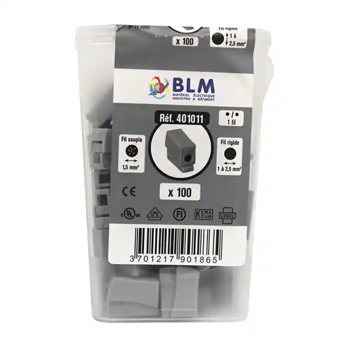 Pas Cher 100 connecteurs luminaires 1x1,5 - 1x2,5 - BLM