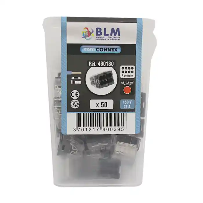 50 Bornes de connexion 8 fils 0,2 à 2,5 mm² – BLM Bon Marché