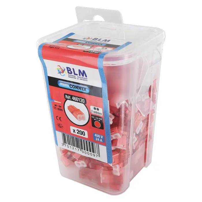 200 Bornes de connexion 2 fils 0,2 à 2,5 mm² – BLM Remise