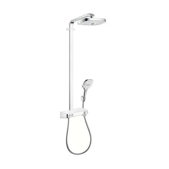 HANSGROHE-Showerpipe Raindance Select ShowerTablet E 300 2 jets - Blanc/Chrome Certifié