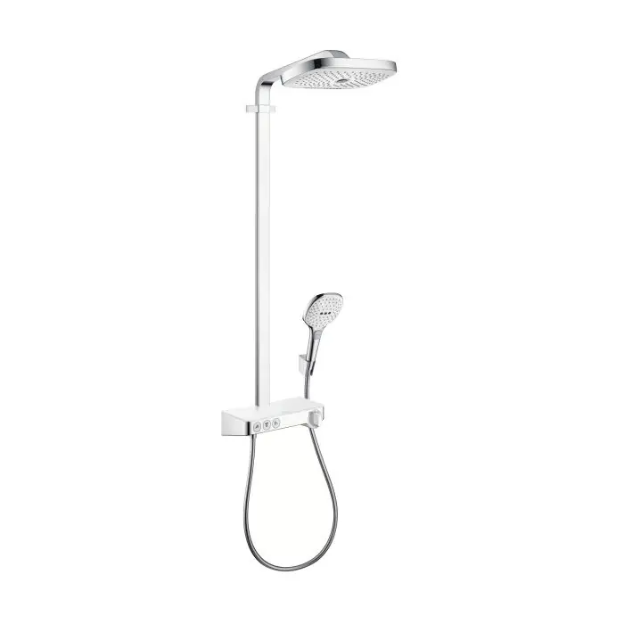 HANSGROHE-Showerpipe Raindance Select ShowerTablet E 300 3jets - Blanc/Chrome Acheter En Ligne