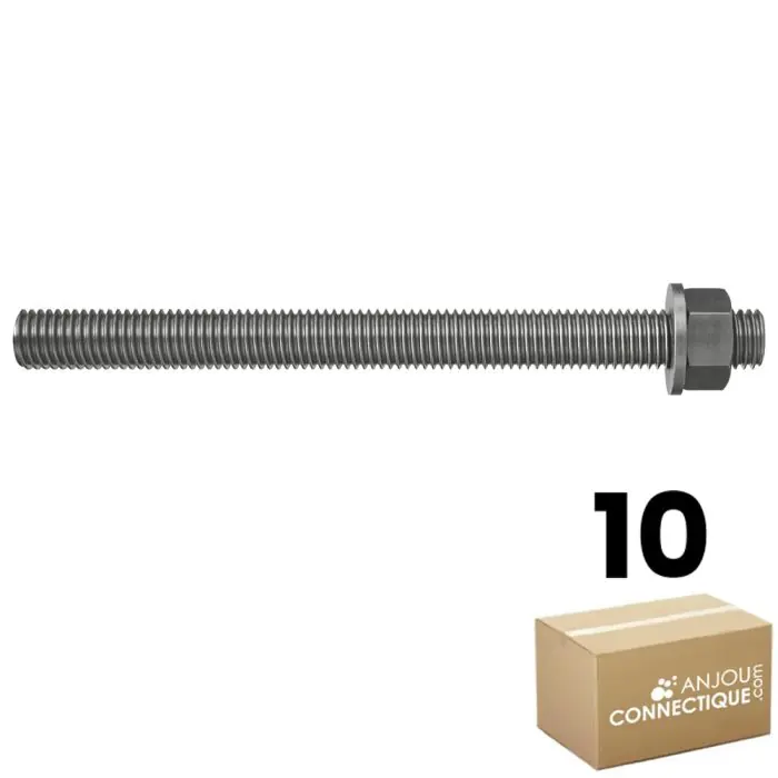 10 tiges filetées + rondelles + écrous Acier Inoxydable A4 Ø10 x 110 mm – Fischer Commander Vite
