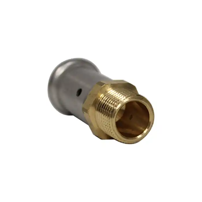 Nouvelle Collection Raccord multicouche à sertir TH ou BE droit mâle 3/8" (12/17) - Ø16 x 2,0 - Henco