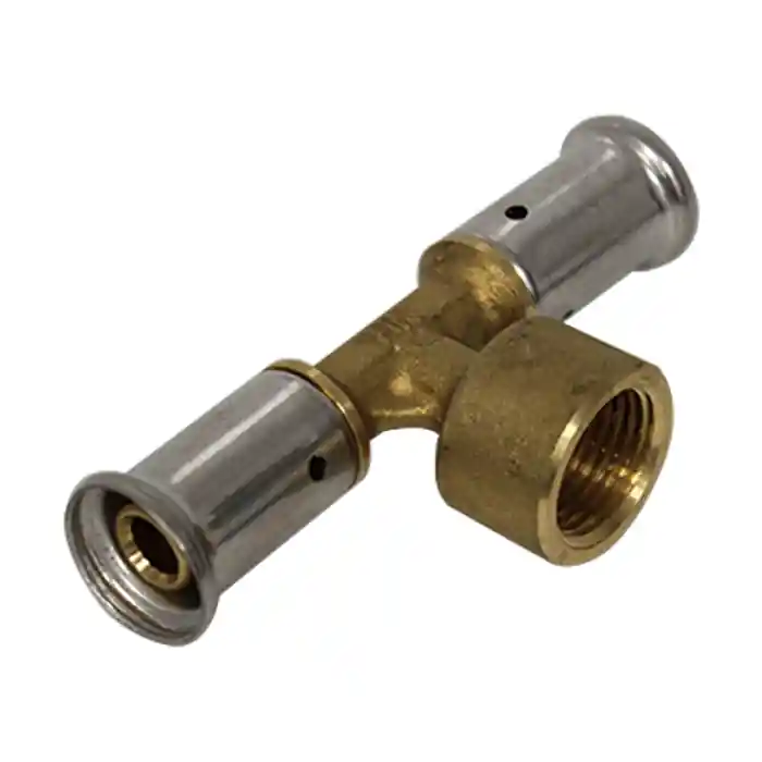 Remise Té multicouche à sertir TH ou BE femelle au centre - Ø16x2.0 - Femelle (15/21) 1/2" - Ø16x2.0 HENCO