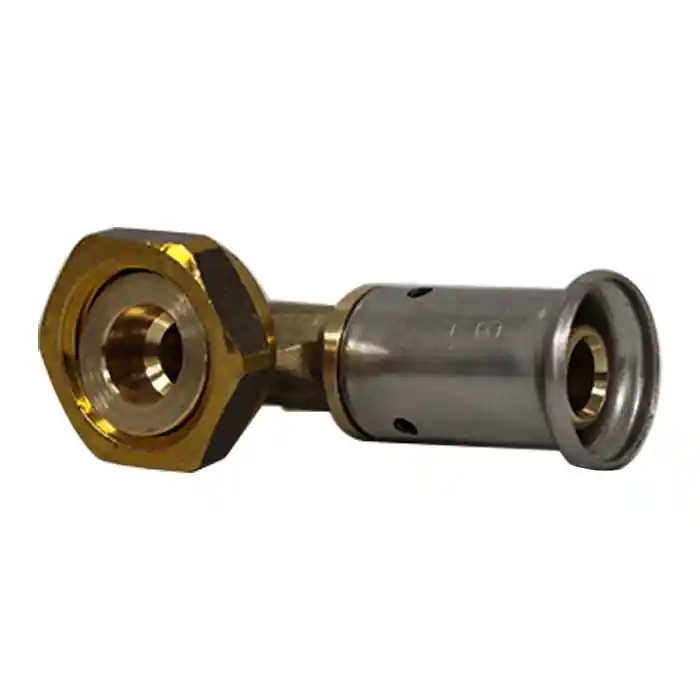 Coude multicouche laiton à sertir TH ou BE écrou libre Femelle 1/2" (15/21) - Ø16 x 2,0 - Henco Acheter Direct