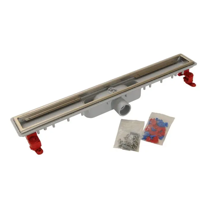 Caniveau de douche Docia Nicoll faible hauteur sans grille – 50x690mm Vente Directe