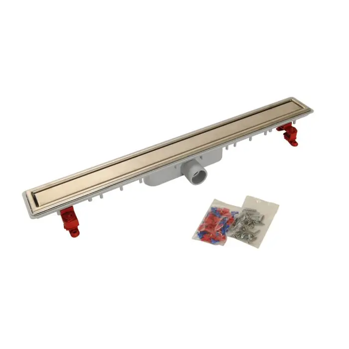 Caniveau de douche Docia Nicoll faible hauteur avec grille - 50x790 mm Bon Marché