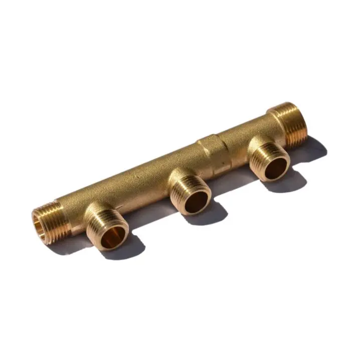 Nourrice sanitaire matricé avec arrivée Mâle 3/4" (20x27) et Femelle 1/2" (15x21) - 3 départs 1/2" (15/21) - Entraxe 50mm - Arcanaute Achetez Aujourd'hui