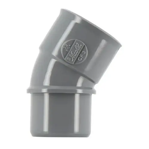 Coude PVC évacuation Ø32 Mâle Femelle 30° – Nicoll Authentique