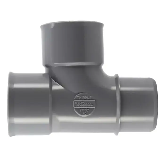 Vente Flash Té pied de biche PVC évacuation Ø40 Mâle Femelle 87°30 – Nicoll