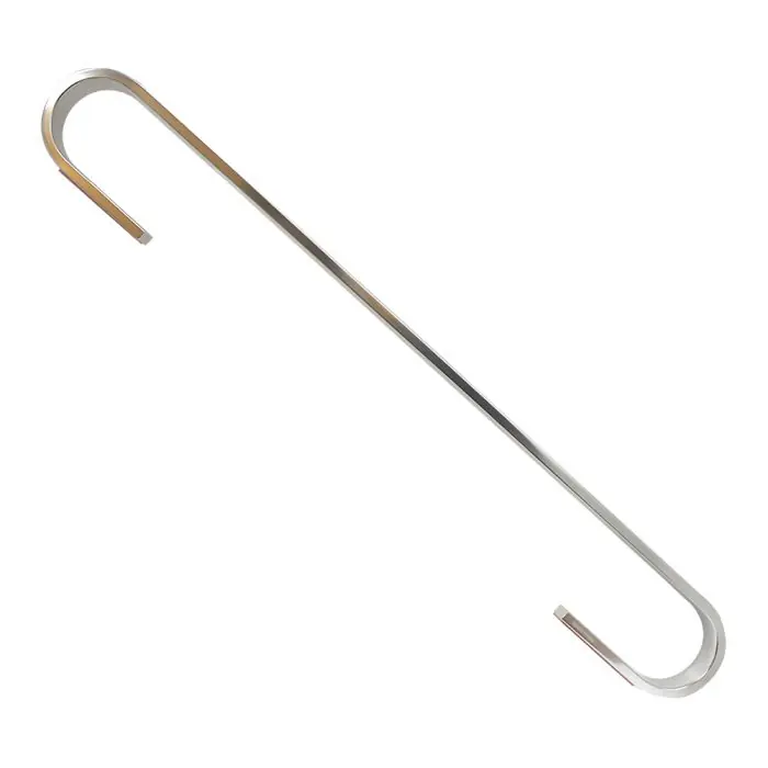 Dernier Modèle Porte-serviette MATERIA en aluminium brillant éloxé chromé – 60 x 7,6 x h3 cm – avec adhésif 3M