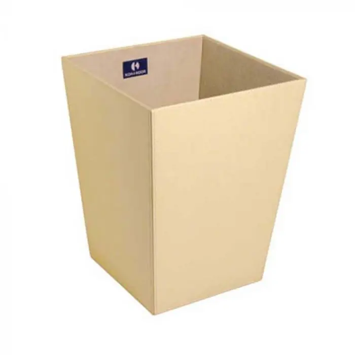 Poubelle salle de bain Ecopelle en cuir synthétique L23 x l23 x h30cm – couleur crème – Koh-I-Noor Meilleur Choix