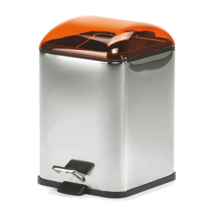 Meilleur Choix Poubelle avec pédale orange transparent Karta