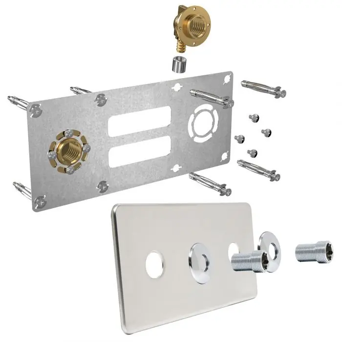 Sortie de cloison Robifix (Douche/Bain Douche) entraxe 150mm - plaque de finition - PER Ø12 - raccord à sertir Femelle 1/2" (15/21) Commande En Gros