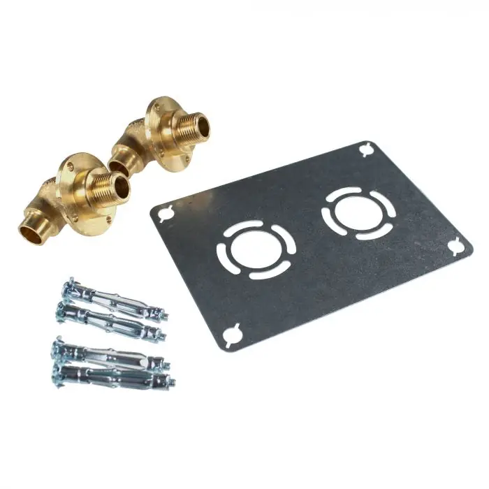 Sortie de cloison ROBIFIX (EVIER / LAVABO) entraxe 50mm avec raccords Cuivre à souder Ø14 - Mâle 3/8" (12/17) Offre Exclusive