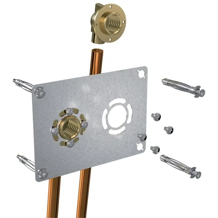 Haute Qualité Sortie de cloison ROBIFIX (EVIER / LAVABO) entraxe 50mm avec raccord CUIVRE à souder Ø14 - Femelle 1/2" (15/21)