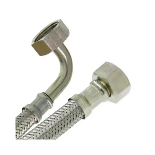 Bon Plan Flexible sanitaire Inox Ø intérieur 13mm - coude Femelle 1/2" (15/21) - Femelle écrou libre 1/2" (15/21) - longueur 1,50 mètre