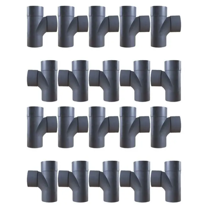 Nouvelle Collection 20 tés pied PVC 87°30 Mâle Femelle Ø100 - First Plast