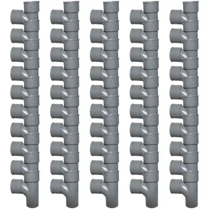 Offre Spéciale 50 tés pied de biche PVC 87°30 Mâle Femelle Ø50 - First Plast