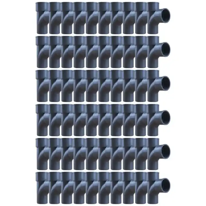 Usine Directe 60 tés pied PVC 87°30 Mâle Femelle Ø32 - First Plast