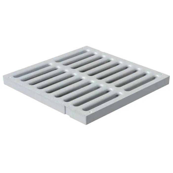 Grille de sol PVC légère anti-choc 234 x 234 mm - Résistance 16,00 KN - Gris - First Plast Pas Cher