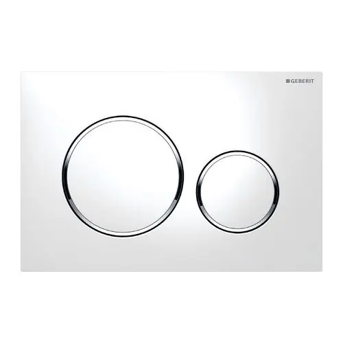 Plaque de déclenchement wc SIGMA 20 - Blanc et chromé - Double chasse - Geberit Retour Gratuit