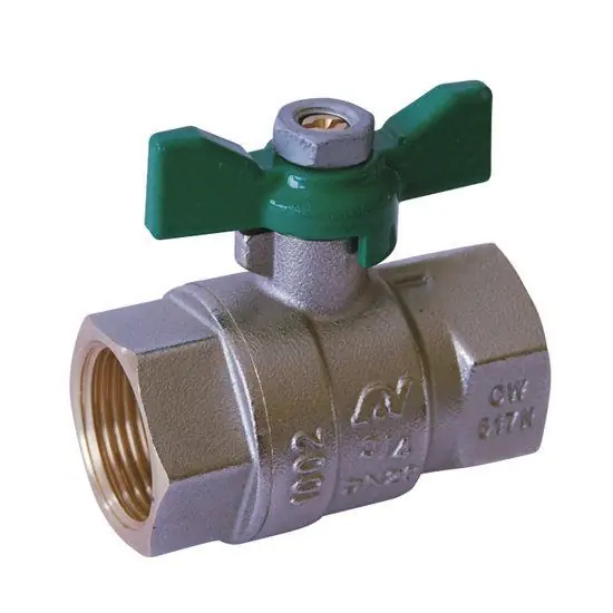 Vanne à sphère Passage Intégrale NF PN40 ACS Papillon Vert F/F 3/4" (20/27) - Sferaco Paiement Sécurisé