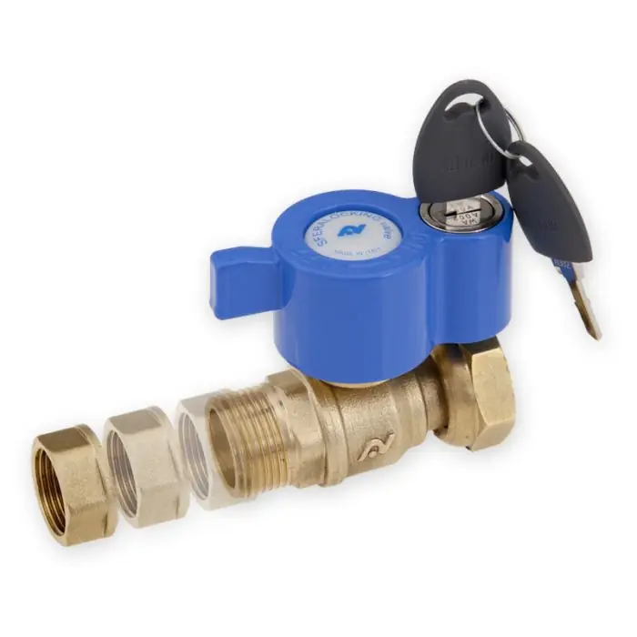 Nouvelle Collection Robinet compteur cadenassable Mâle 1" (26x34) - écrou tournant 1" (26x34)