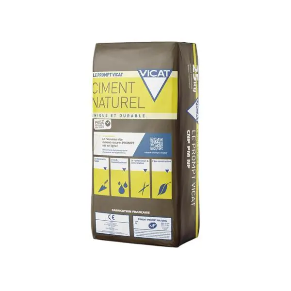 Ciment NATUREL PROMPT sac 25kg Expédié Aujourd&rsquo;hui