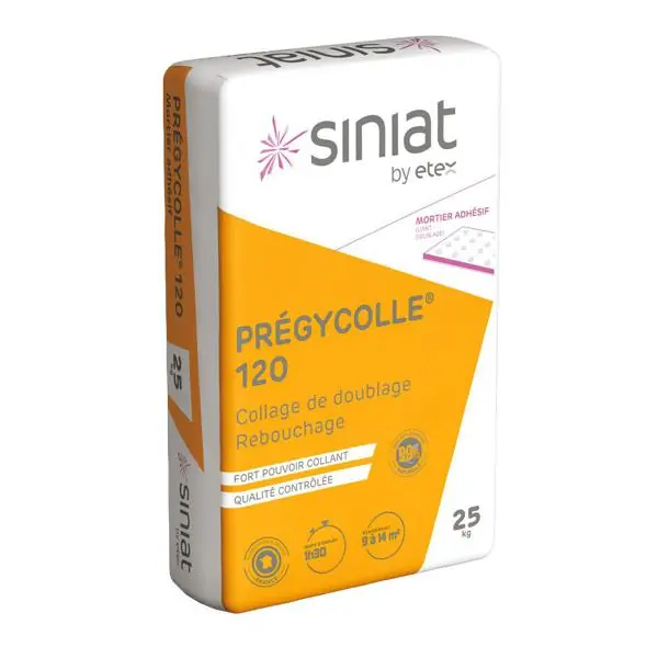 Seulement Aujourd&rsquo;hui Mortier adhésif PREGYCOLLE 120 sac 25kg