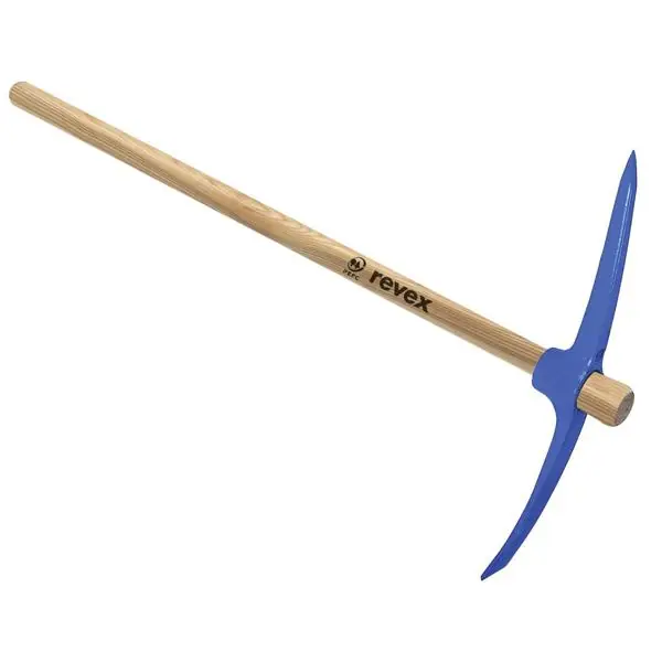 Certifié PIOCHE TERRASSIER MANCHE BOIS OEIL ROND 2.5KG 1000X50MM